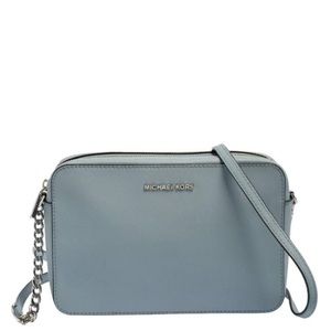 Michael Kors Powder Blue Patent Leather Jet Set Crossbody Bag